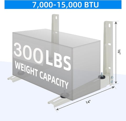 Bracket rated for up to 300 lbs to securely hold a ductless unit.