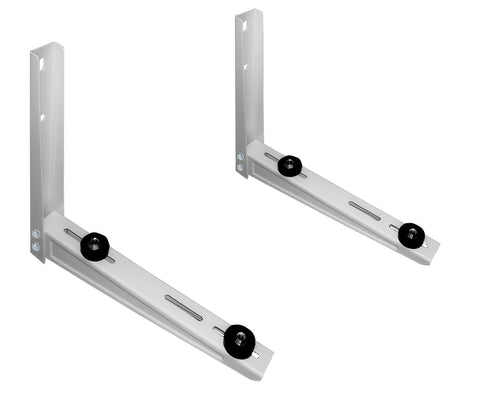 MY RUSTIC mini split bracket front view shows heavy-duty support for 7000–16000 BTU units.