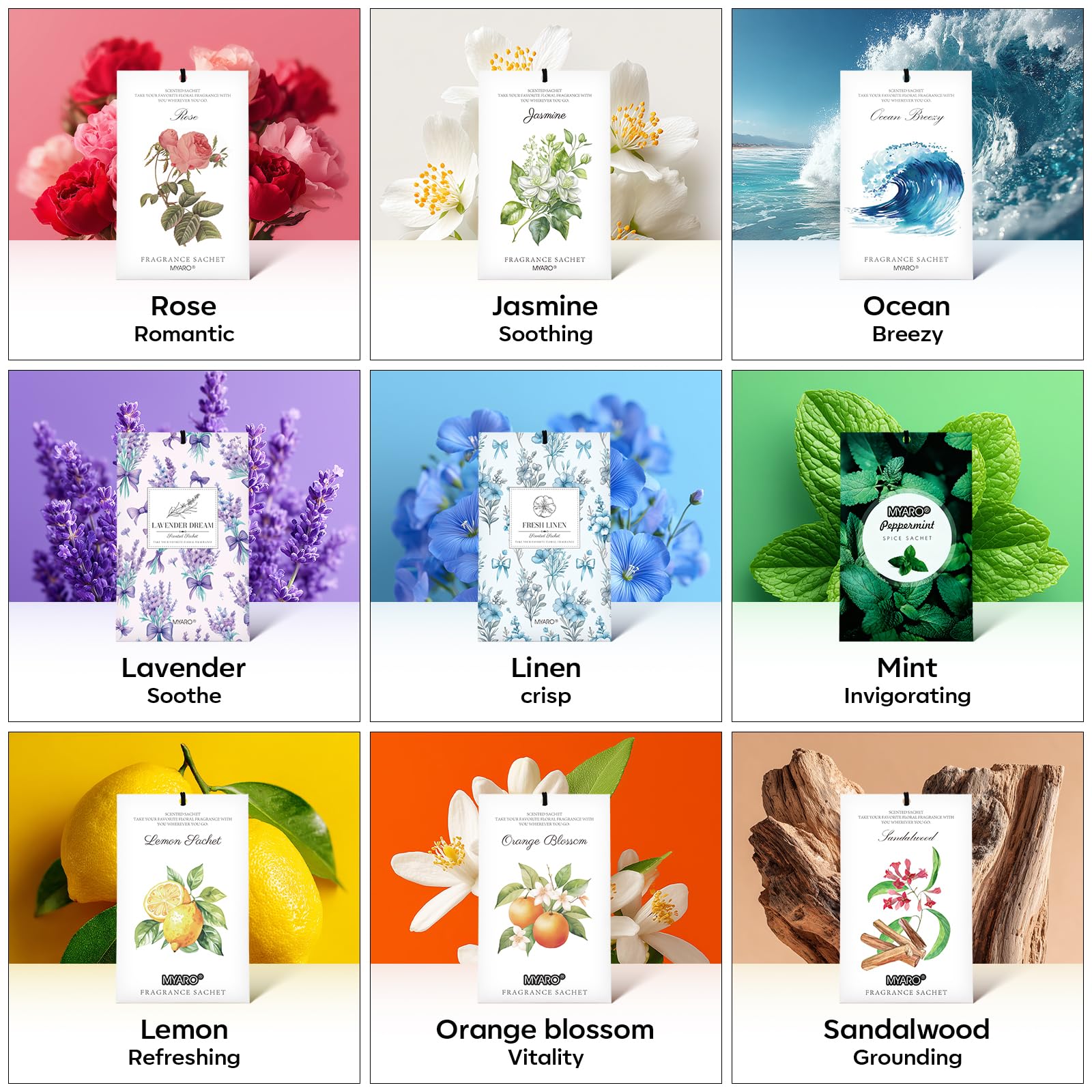 MYARO Car interior fragrance sachets maintain a pleasant cabin aroma.