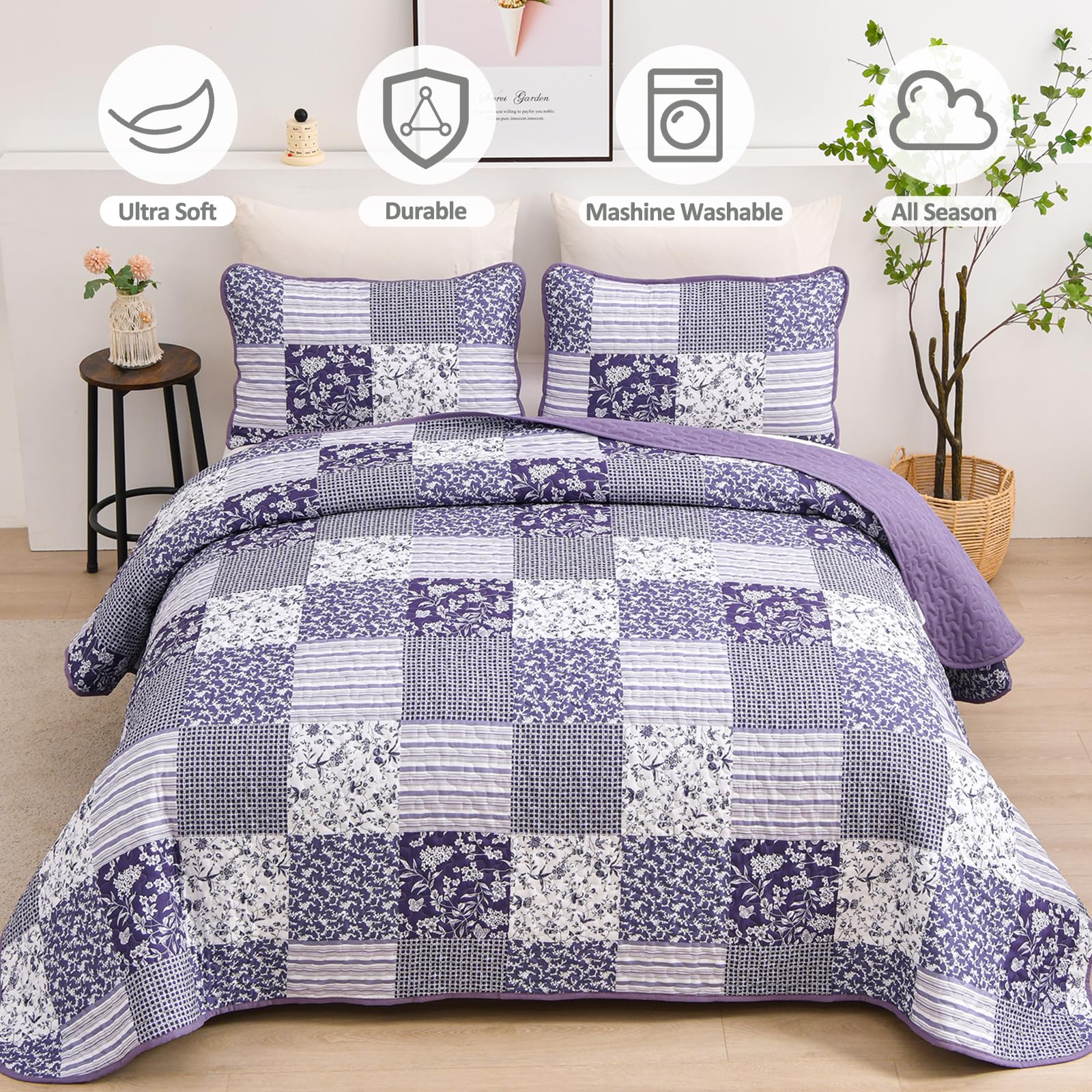 Mybedsoul Floral patchwork closeup emphasizes elegant motifs for refined decor.