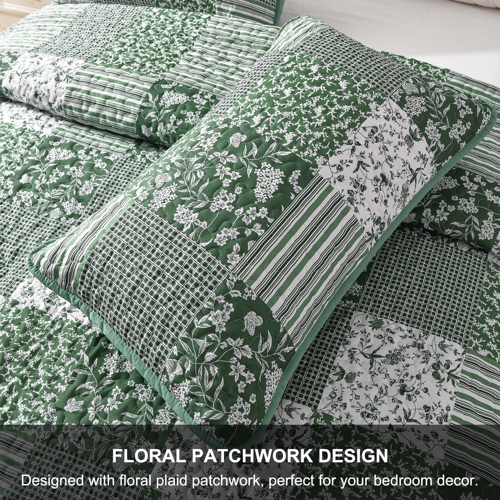 Bed decor inspiration pairing with sage walls and natural textures.