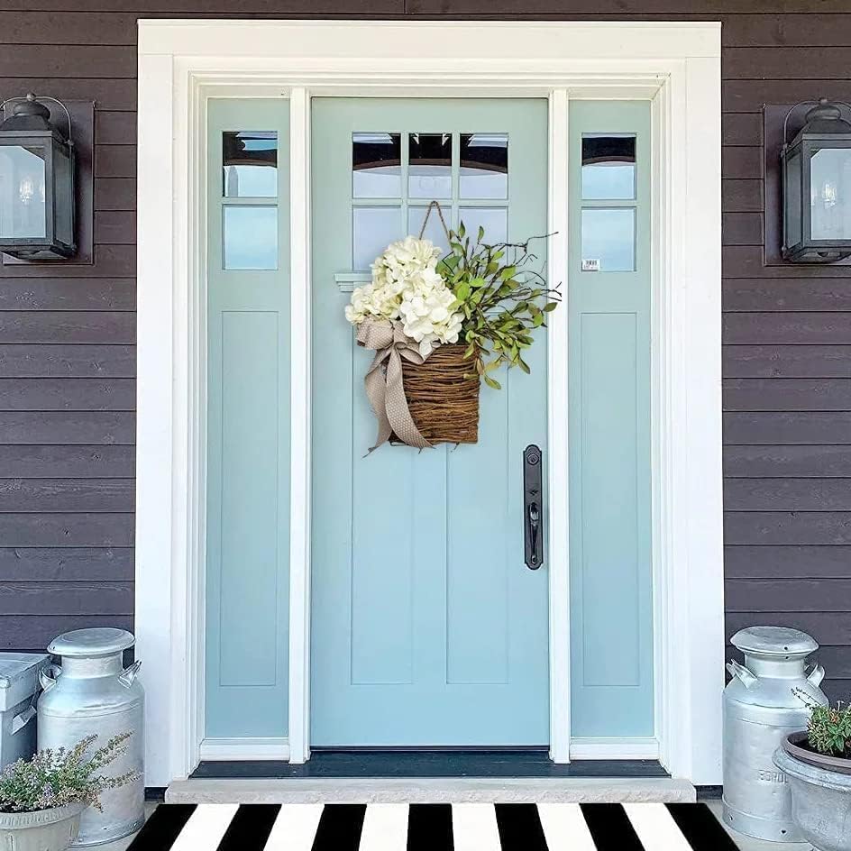 MyCoats spring-summer front door wreath enhances outdoor decor