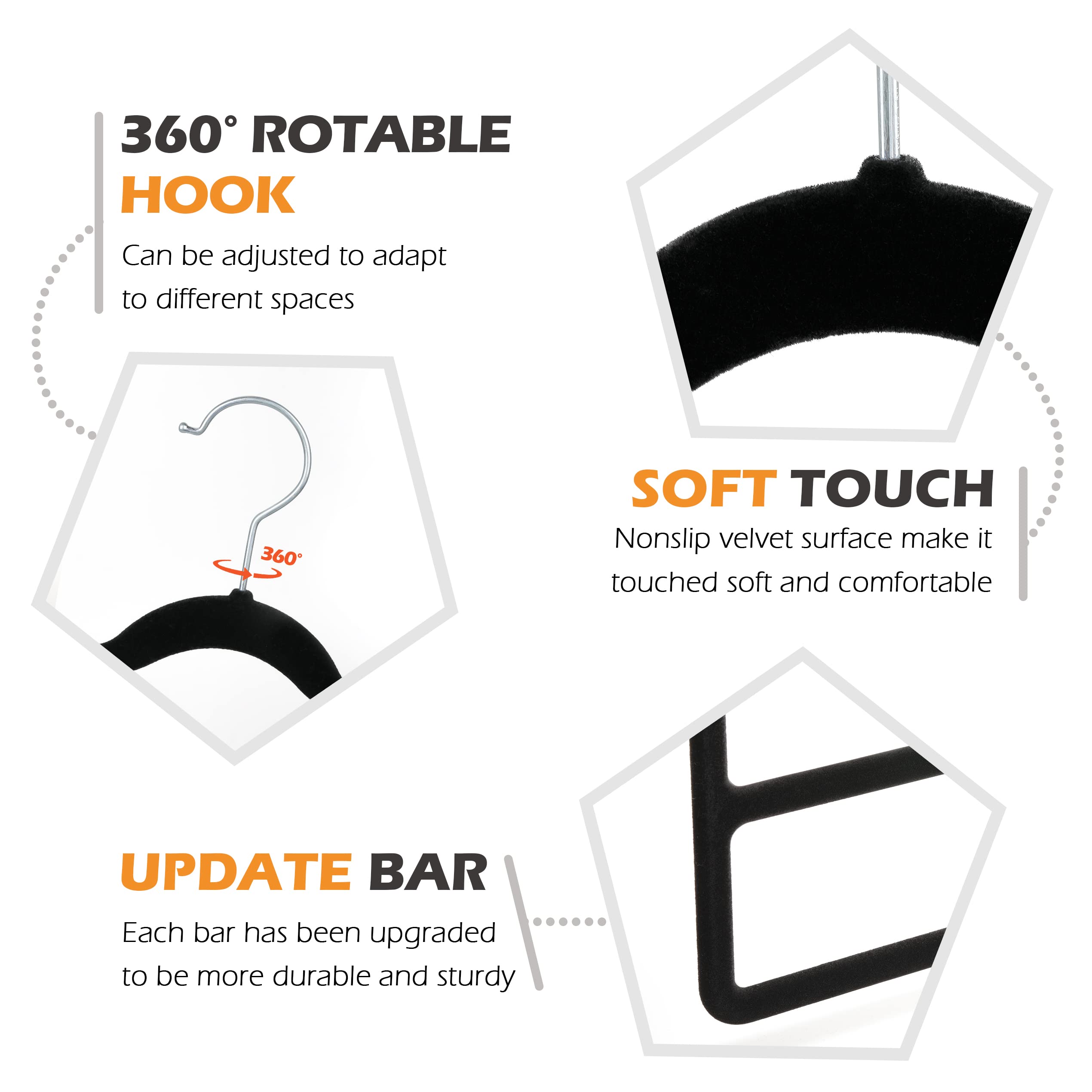 Myfolrena 360-degree swivel hook lets you view outfits from any angle.