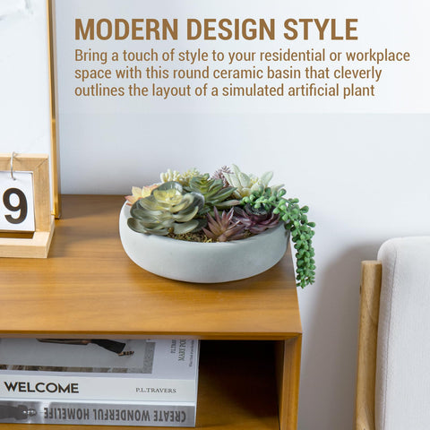 MyGift artificial succulents with moss fill add lasting low-maintenance greenery.