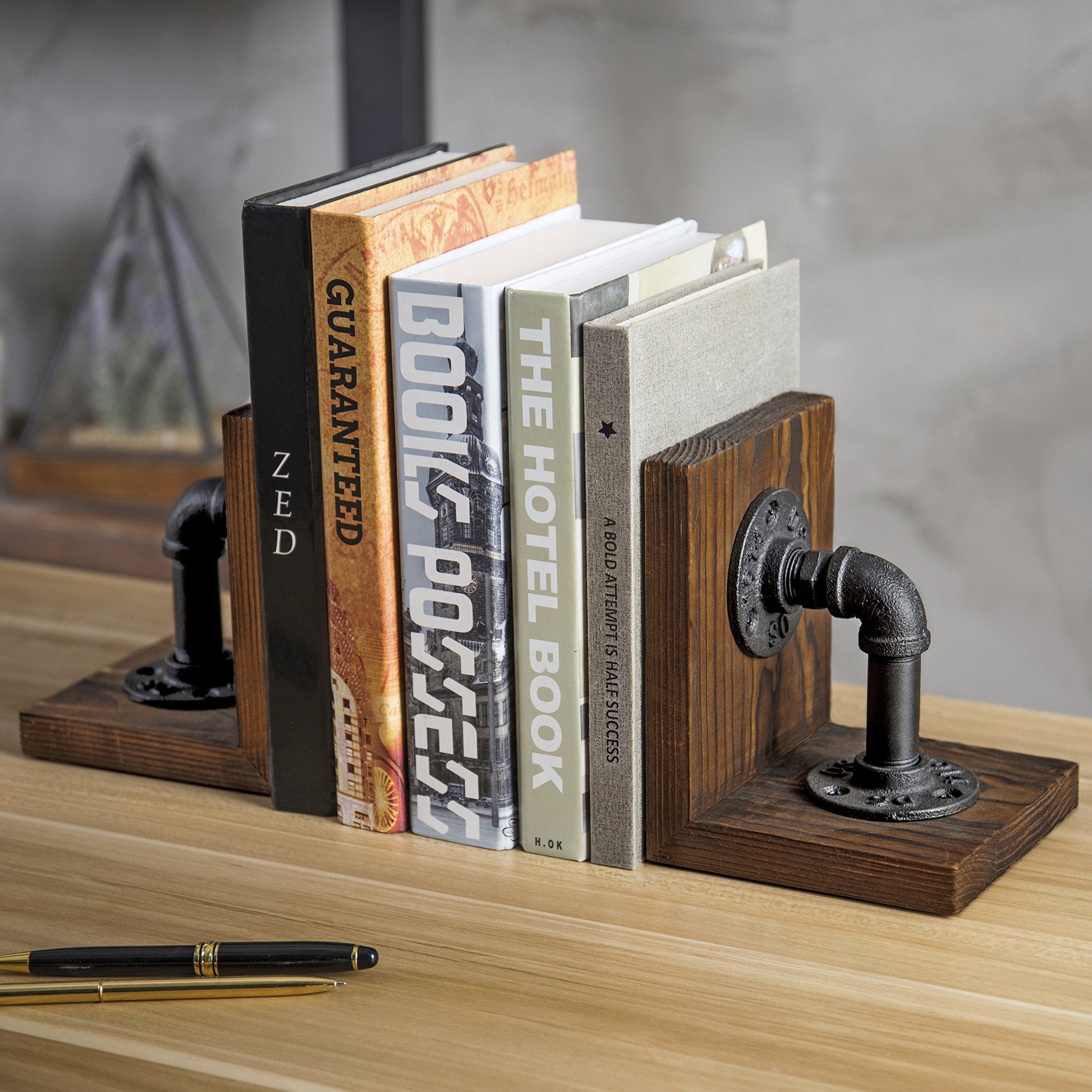 MyGift book ends dimensions 6H x 4.9W x 4.9D inches.