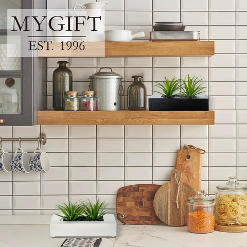 MyGift faux grass with pebbles in black wood planter for office display