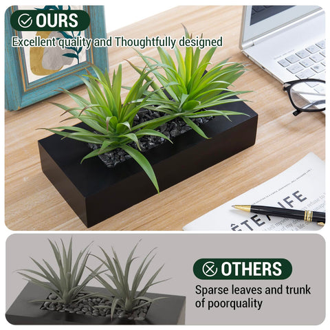 MyGift pebbles and green blades create a realistic tabletop centerpiece