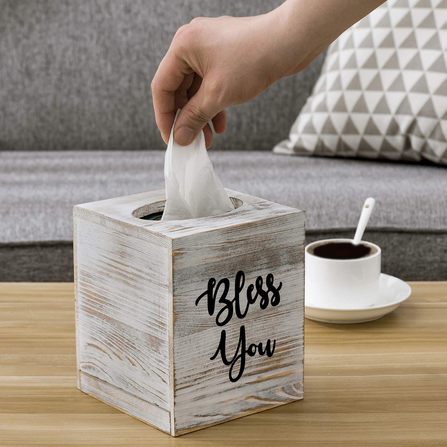 Interior space of MyGift tissue box cover showing ample box capacity