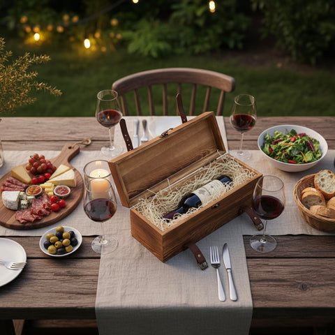 MyGift box displays rich grain detail for an elegant bottle showcase.