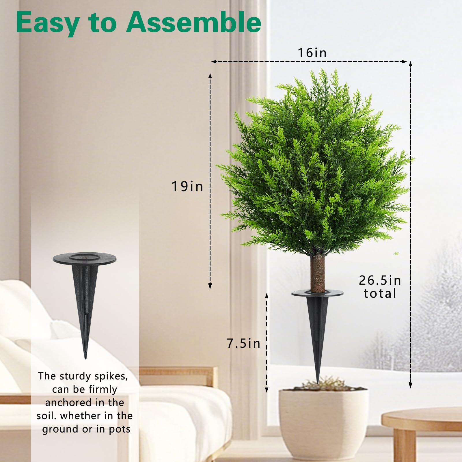 MyGrove 26.5-inch topiary showcases UV-resistant color in outdoor settings.