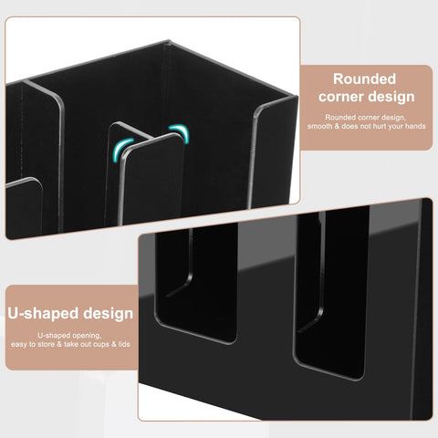 MYITYARD acrylic cup holder close-up highlights smooth rounded edges.
