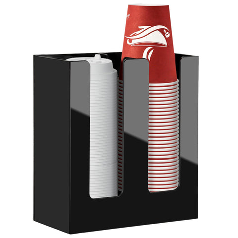 MYITYARD coffee cup holder top view with neatly stacked cups for easy reach.