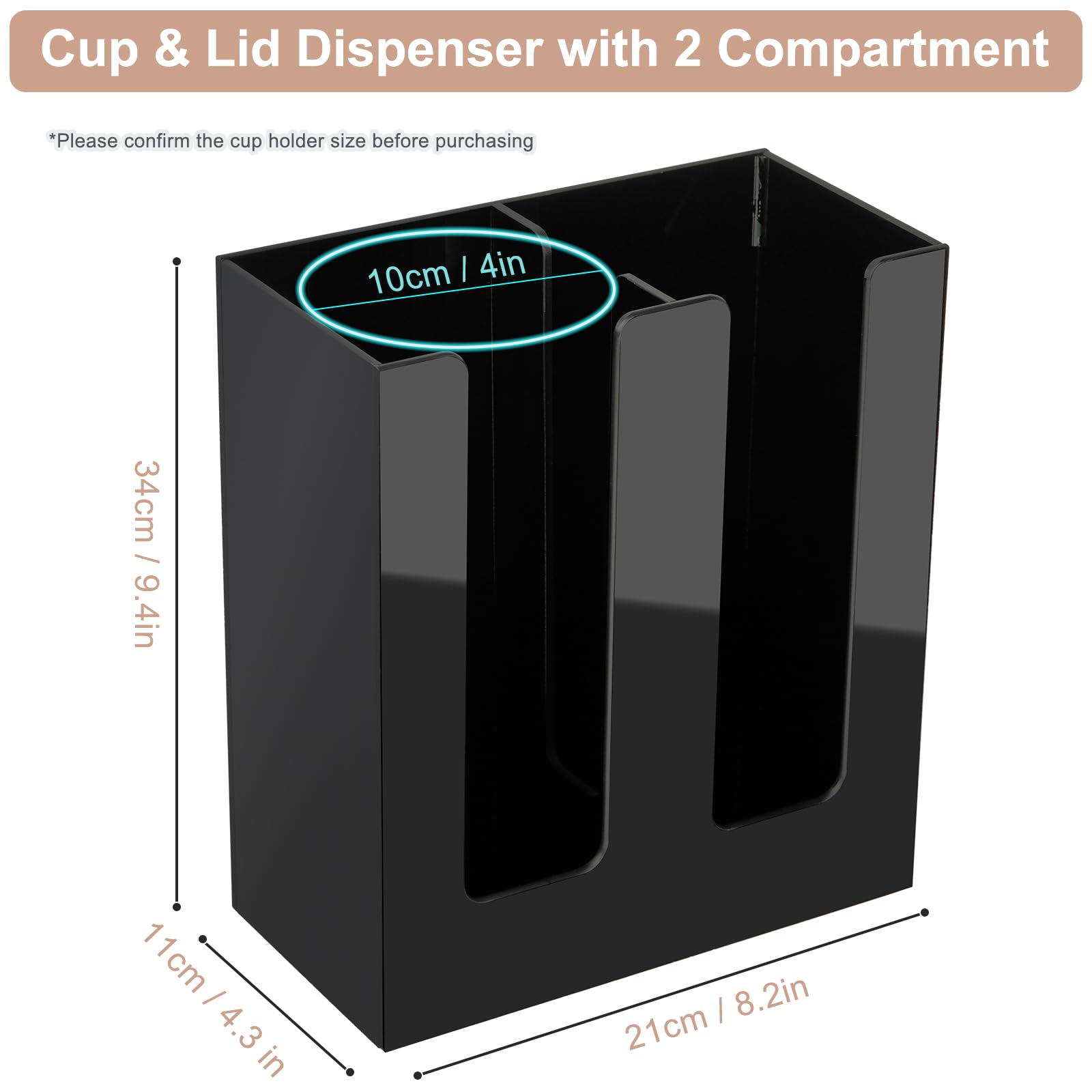 MYITYARD cup dispenser front open for quick access to cups and lids.