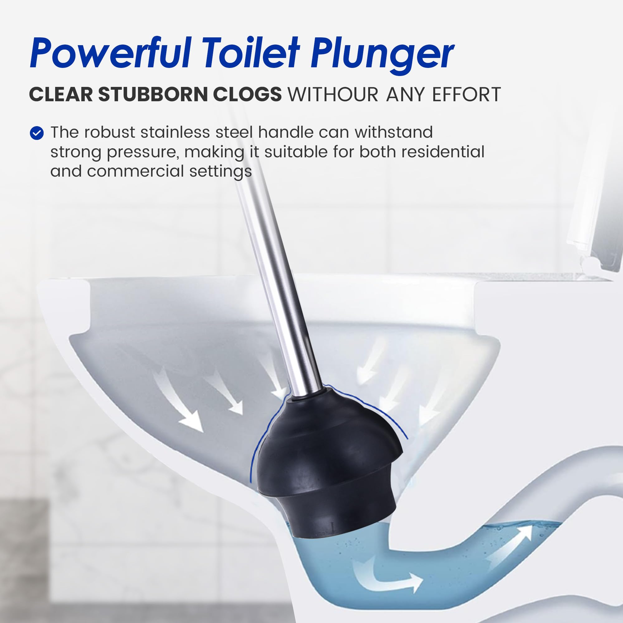 My Joy Shop plunger with holder stores neatly beside the toilet