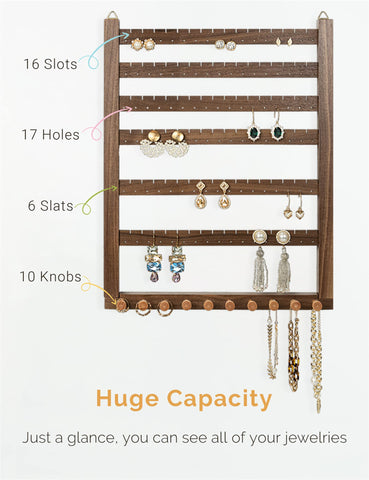 Mymazn walnut-frame panel adds vintage charm while keeping jewelry visible.