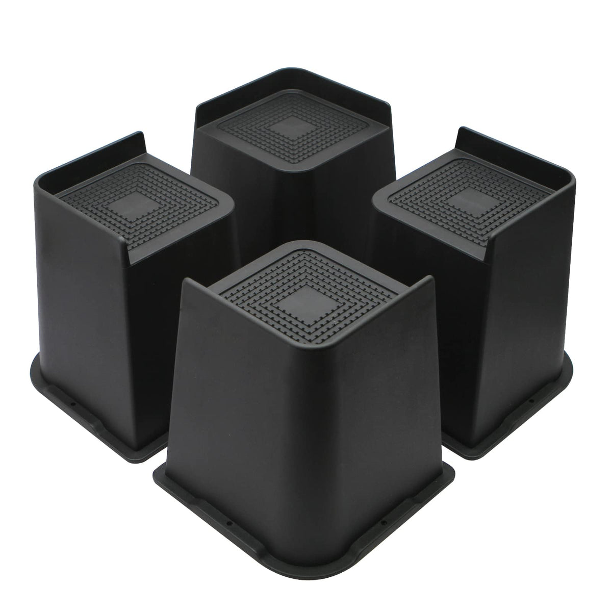 MYMULIKE 6-inch bed risers with enlarged top surface for stable support.