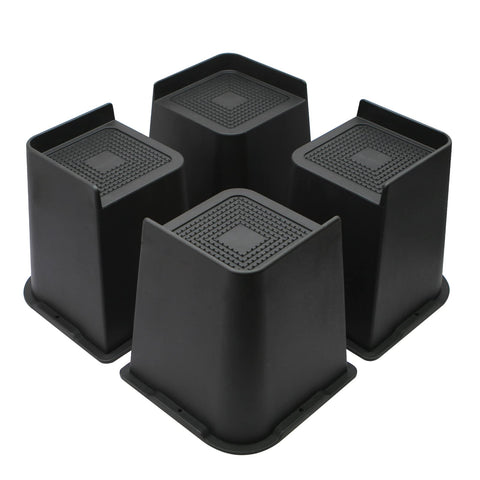 MYMULIKE 6-inch bed risers with enlarged top surface for stable support.