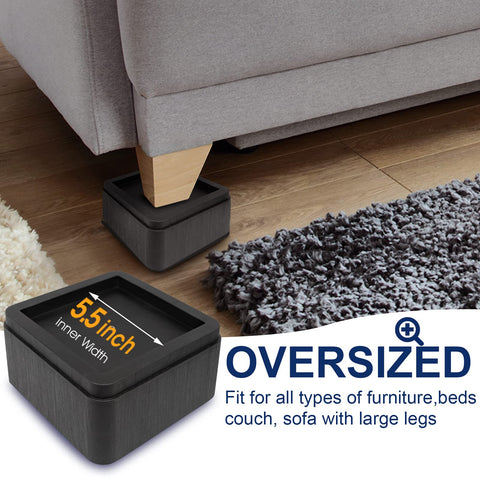 MYMULIKE heavy-duty bed risers withstand up to 6000 lbs per leg