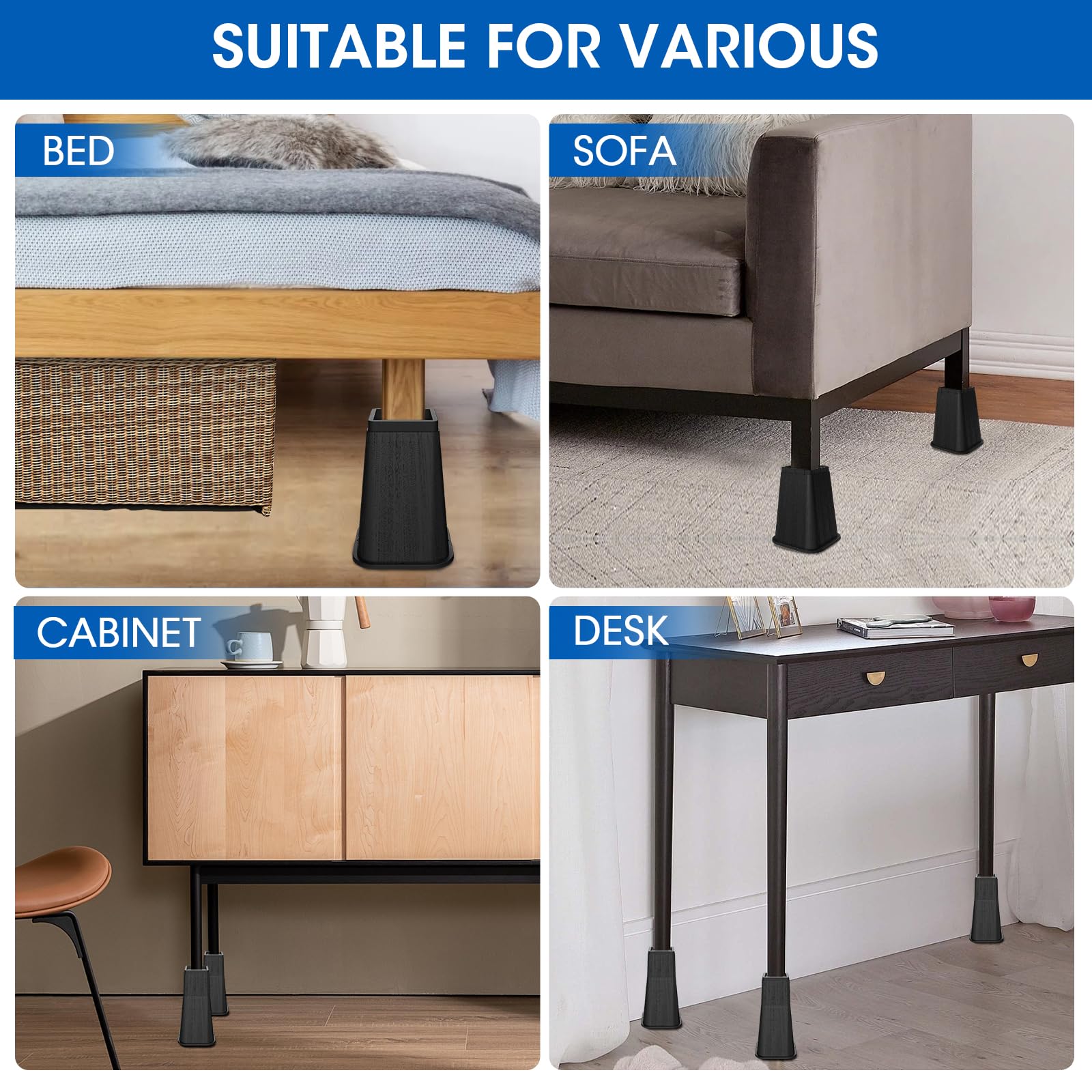 MYMULIKE wide base enhances stability for oversized furniture feet.