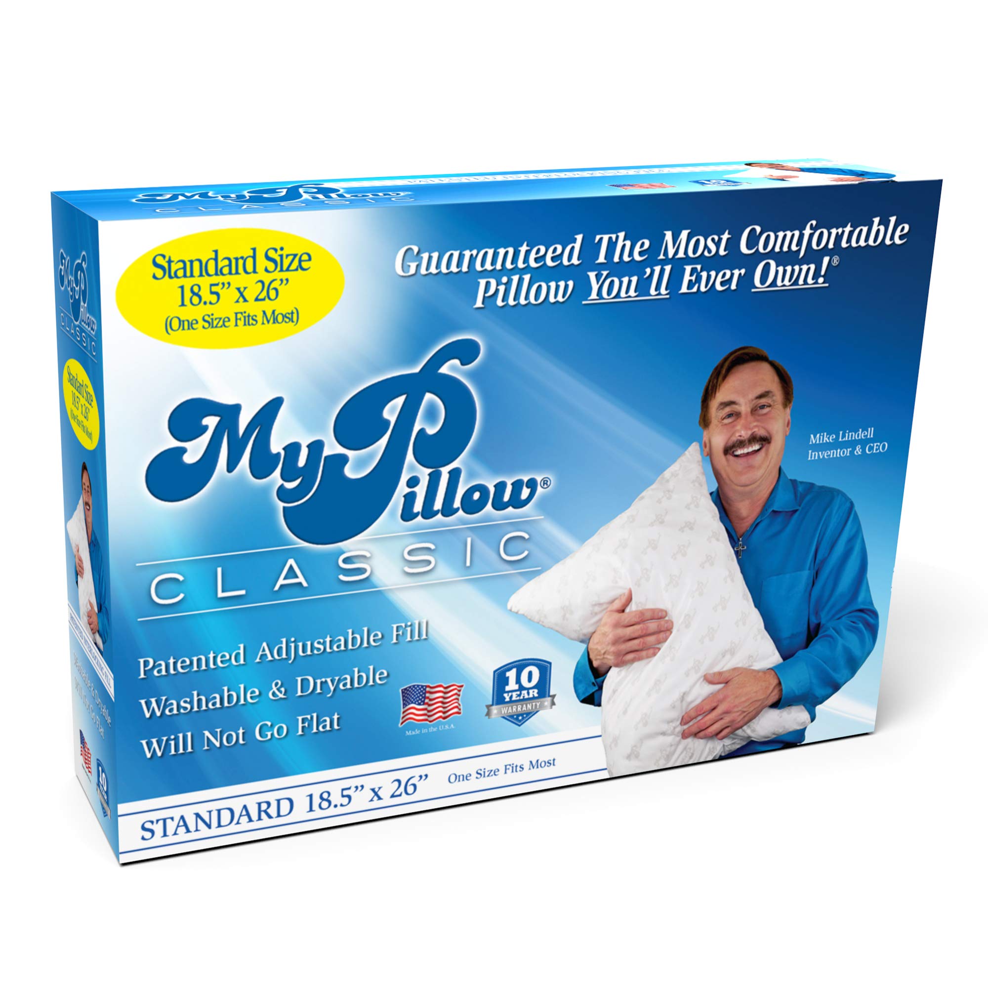 MyPillow Classic Pillow rolled packaging for easy storage