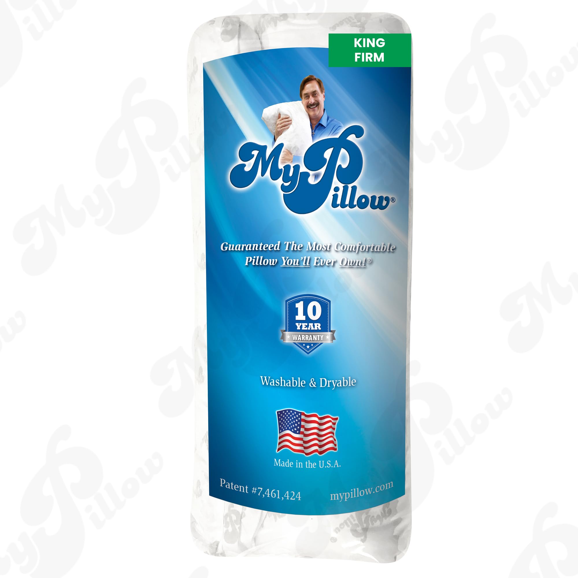 MyPillow Premium King Pillow for back sleepers shows spine-friendly loft.