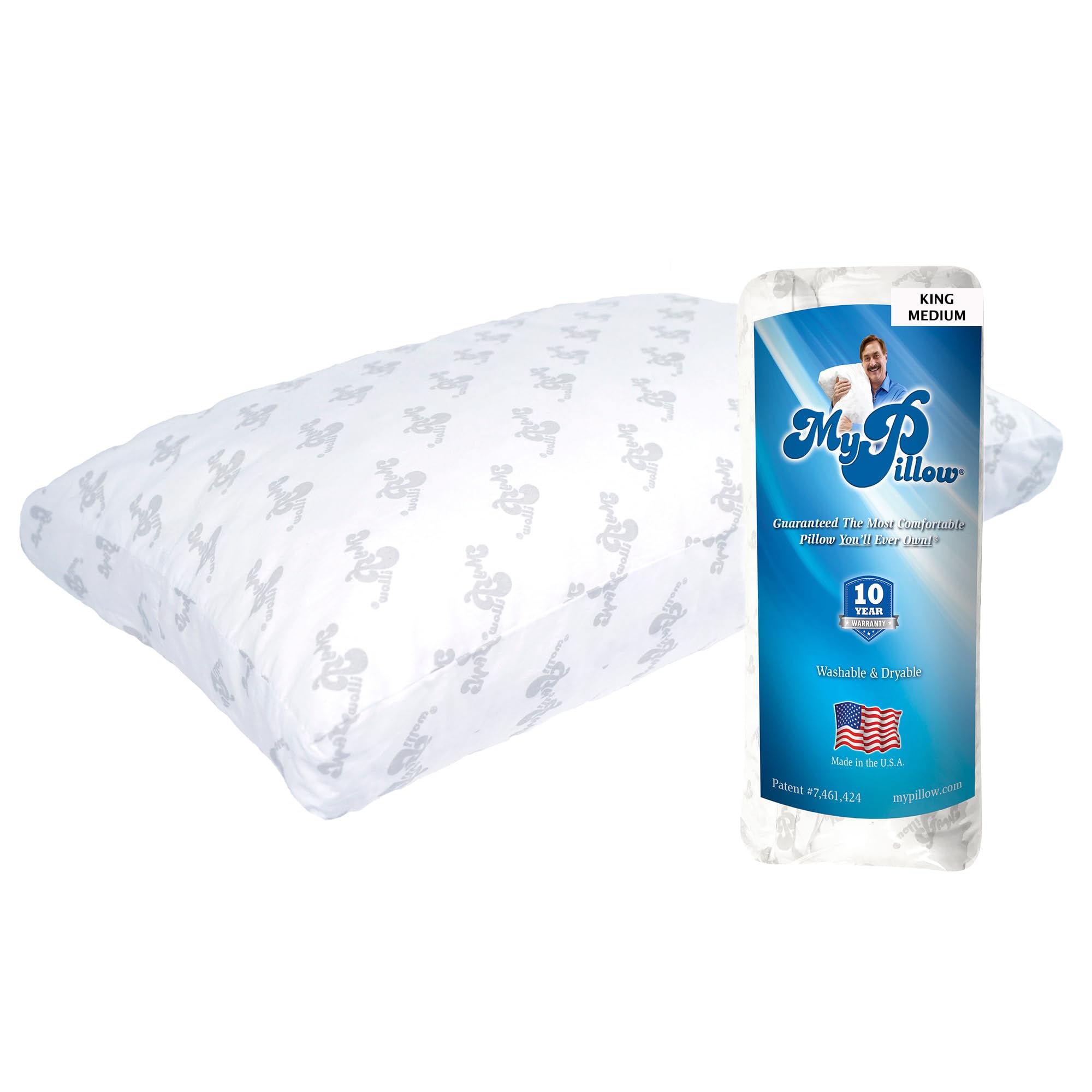 MyPillow Premium King pillow close-up of the 2-inch gusset for customizable support.
