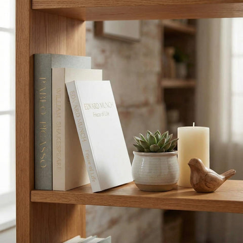 Myrthyn shelf-decor-setup enhances modern or vintage interiors.