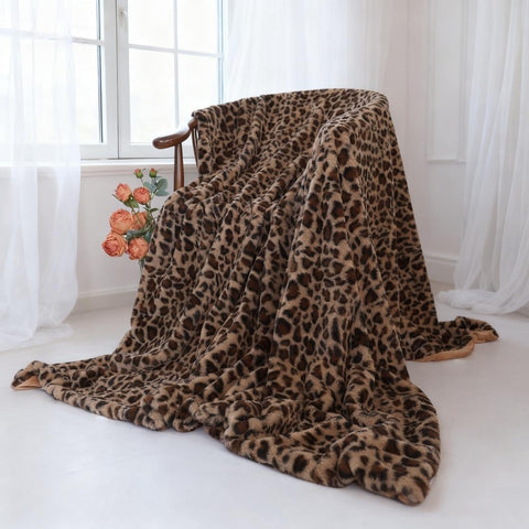 MYRU Velboa leopard blanket size guide reference for correct fit.
