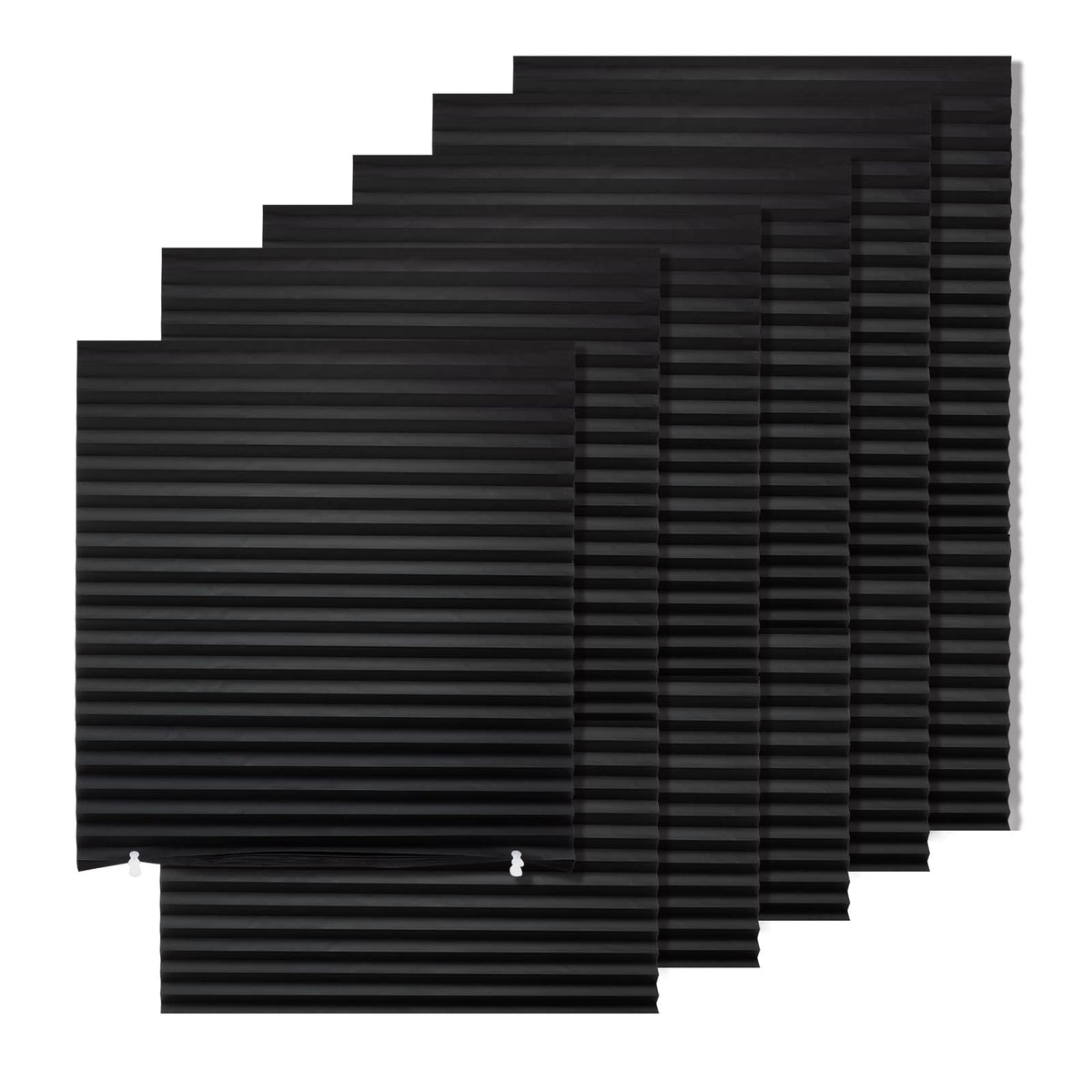 MYshade 6-pack blackout shades for windows in black, ready for quick use