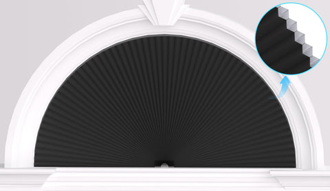 MYshade arch window shade half circle blackout blocks light for privacy and comfort.