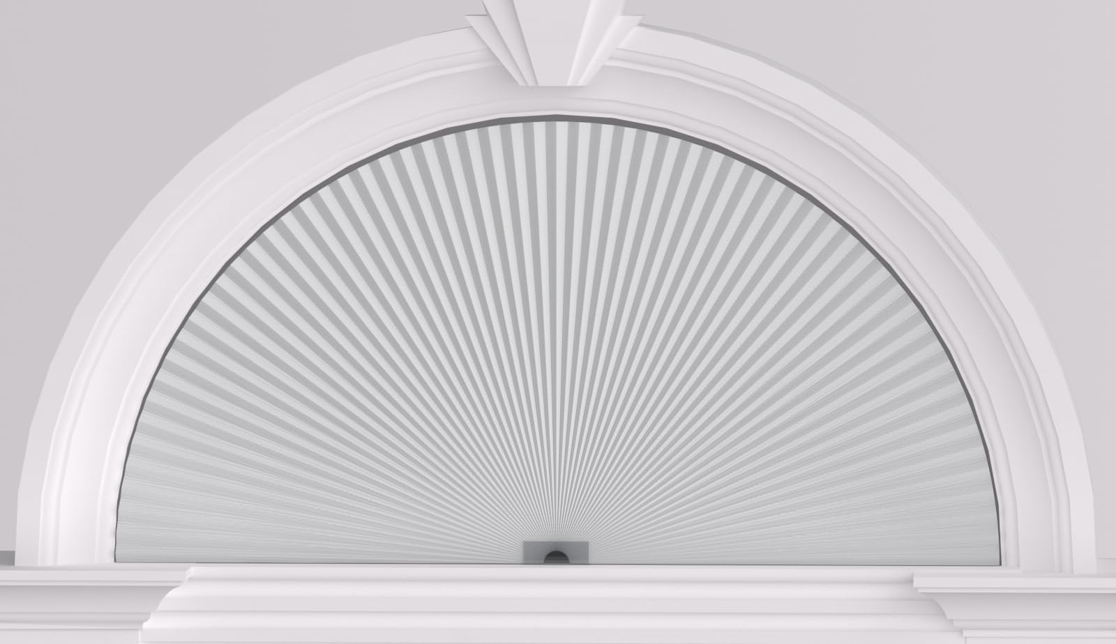 MYshade arch window shade half-circle blackout in white for enhanced privacy.