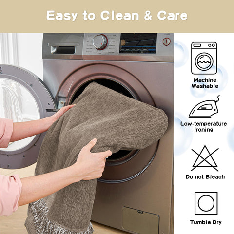 MYSKY HOME 3-seat sofa cover keeps family furniture clean.