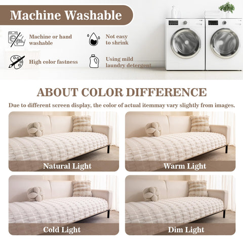 MYSKY HOME 35x63 sofa cover fits two-cushion couches.