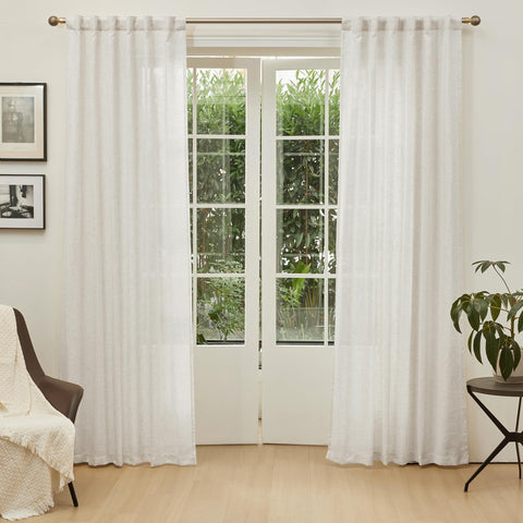 MYSKY HOME 90in linen curtains semi-sheer light filtering for bright yet private spaces