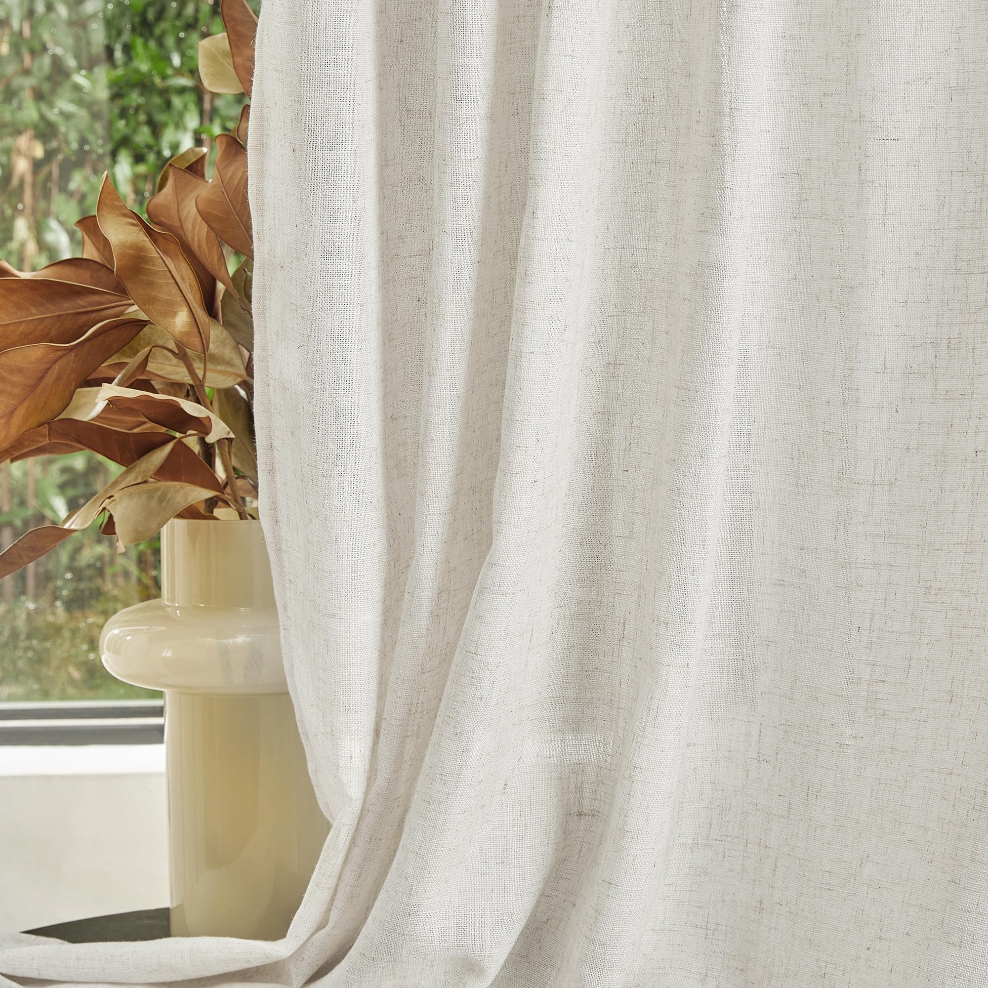 MYSKY HOME 90in linen curtains ideal for sliding door setups and easy access