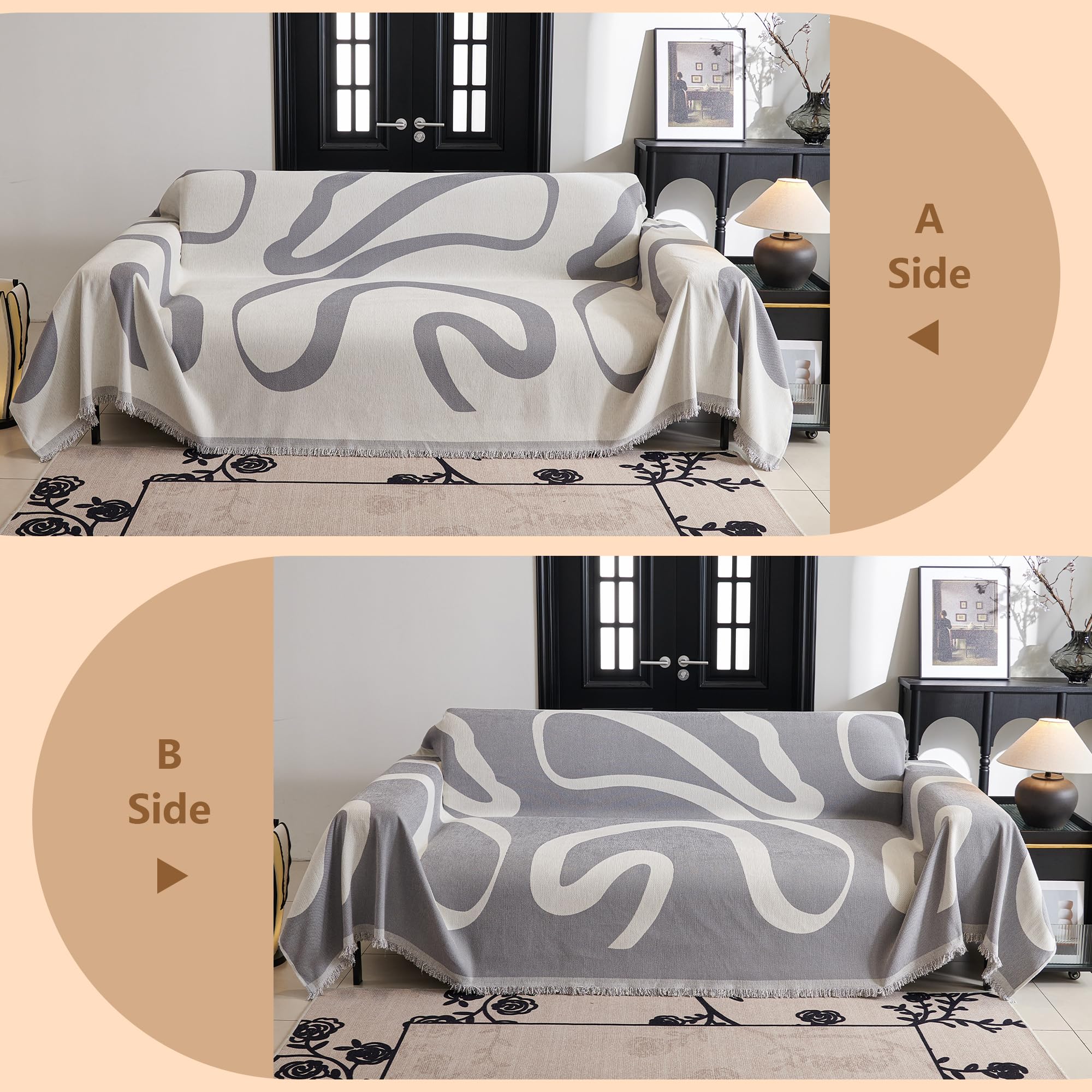 MYSKY HOME anti-slip strap detail keeps the slipcover in place.