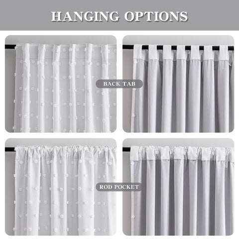 MYSKY HOME back tab curtain top option for versatile hanging styles.