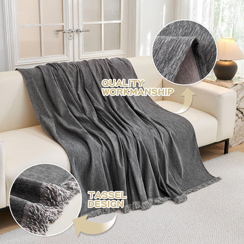 MYSKY HOME chenille slipcover fabric close-up emphasizing plush material