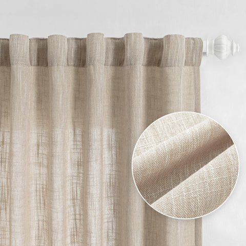 MYSKY HOME cotton-curtains closeup showing soft texture and drape for living spaces