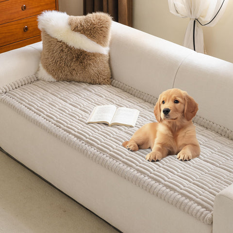 MYSKY HOME couch cover on a 3-4 cushion sofa with a snug non-slip fit