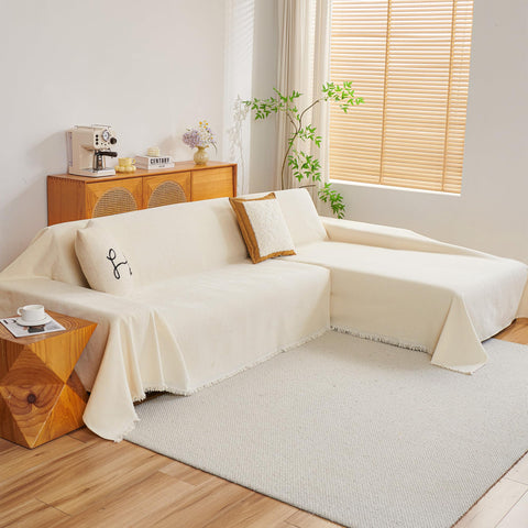 MYSKY HOME chenille cover side view shows soft texture and durable fabric.