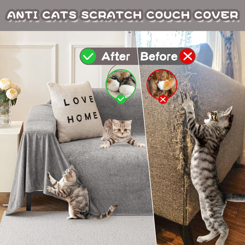 MYSKY HOME velvet slipcover protects furniture from pet claws and spills
