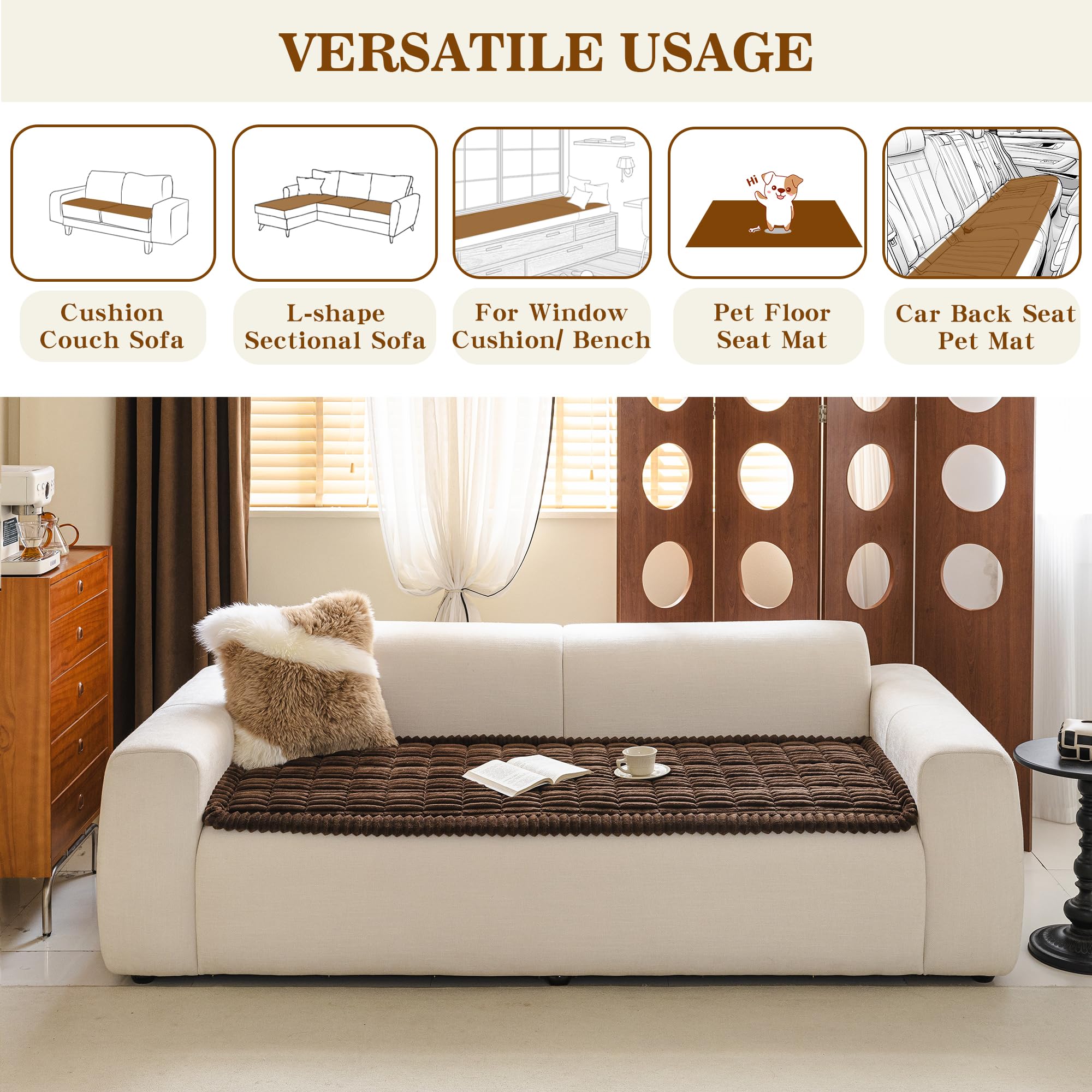 MYSKY HOME plush texture provides cozy seating for people and pets