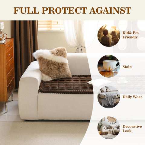 MYSKY HOME machine-washable fabric on chococlate cover cleans easily
