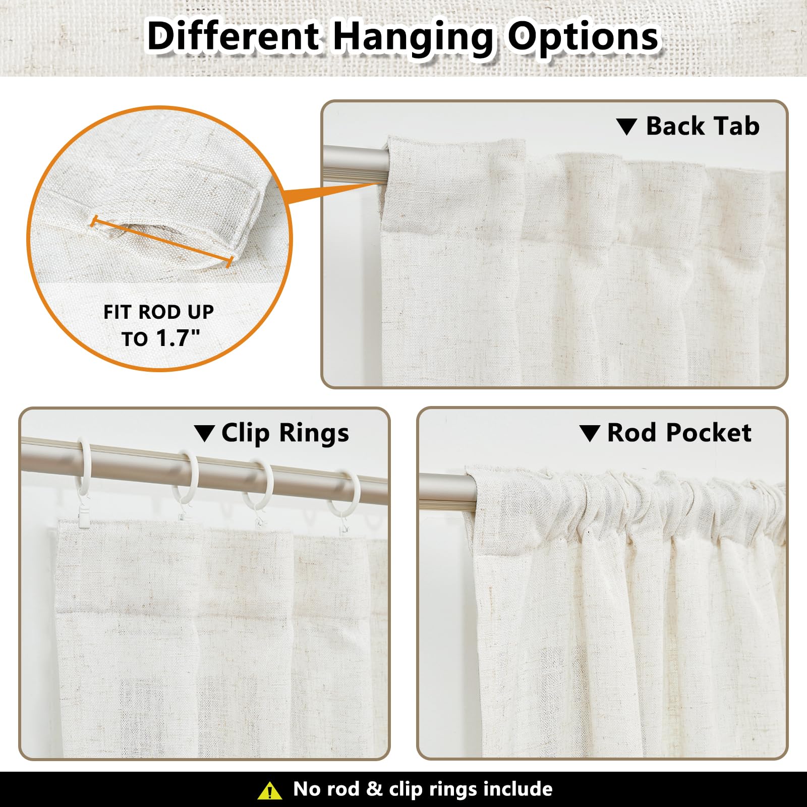 MYSKY HOME natural color linen blend coordinates with rustic and modern decors.