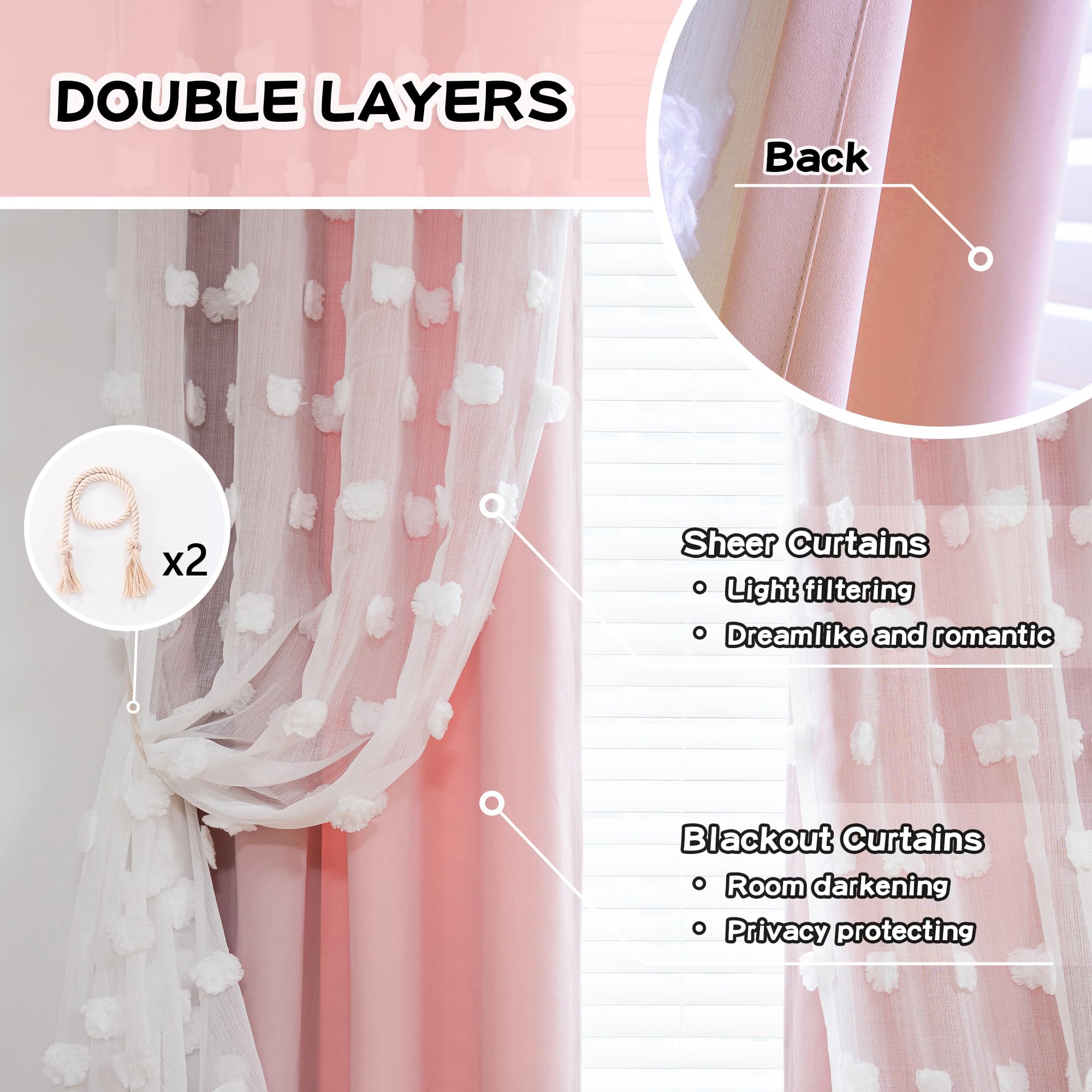 MYSKY HOME double-layer curtains provide elegant privacy and light balance