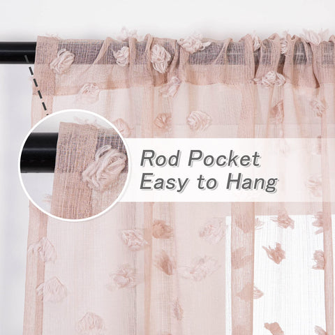 MYSKY HOME Dusty rose curtains provide semi-sheer privacy for bedrooms and nurseries.