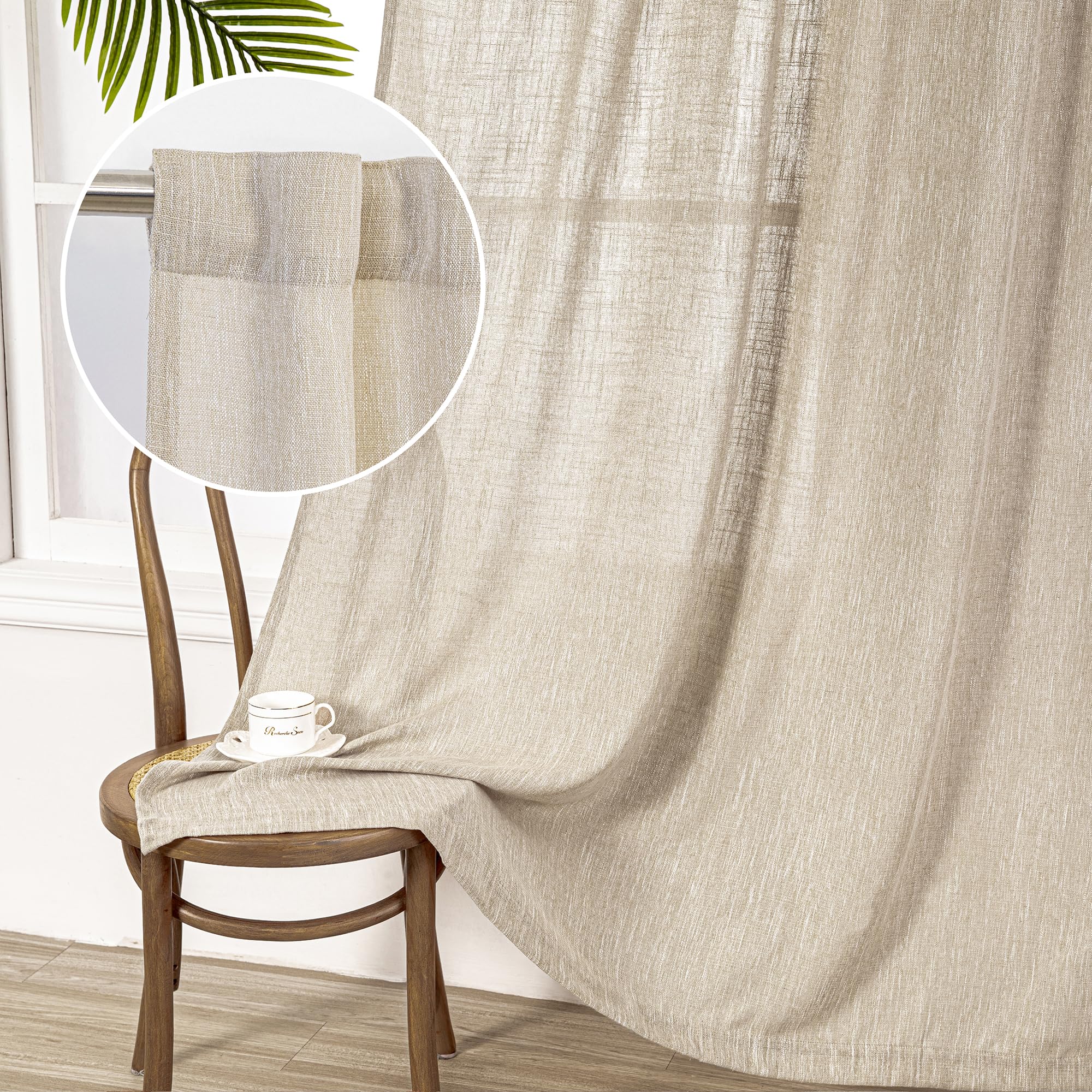 MYSKY HOME farmhouse-boho textured curtains in a cozy setting