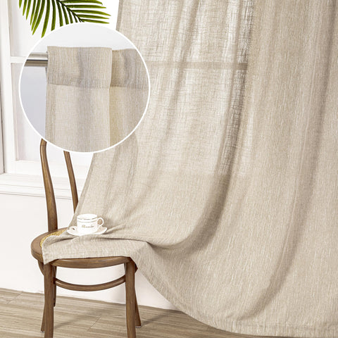 MYSKY HOME farmhouse-boho textured curtains in a cozy setting