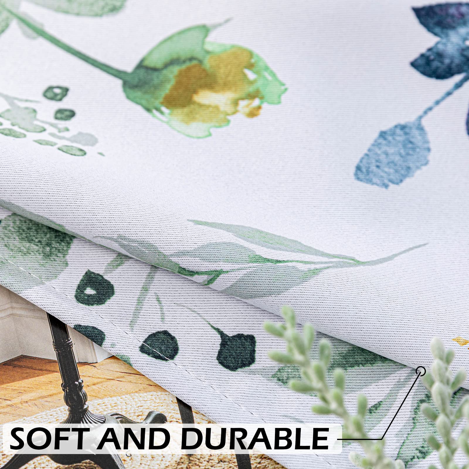 MYSKY HOME floral curtains living room; 8 grommets for easy mounting.